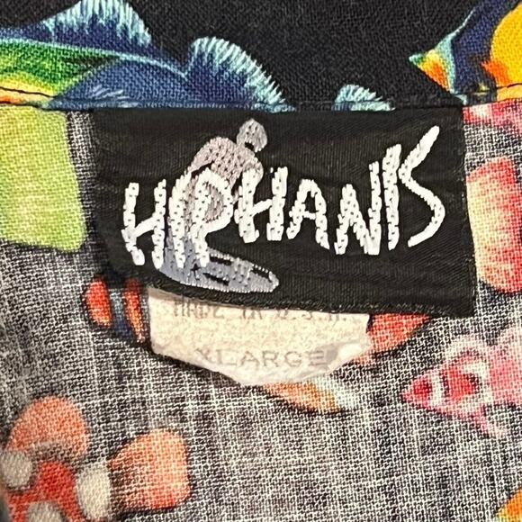 Vintage Hiphanis Colorful Fish Printed Short Sleeve Shirt Men’s Size XL Vtg 90s - Picture 3 of 8